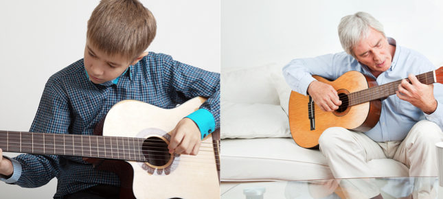 Old & Young Learning The Guitar